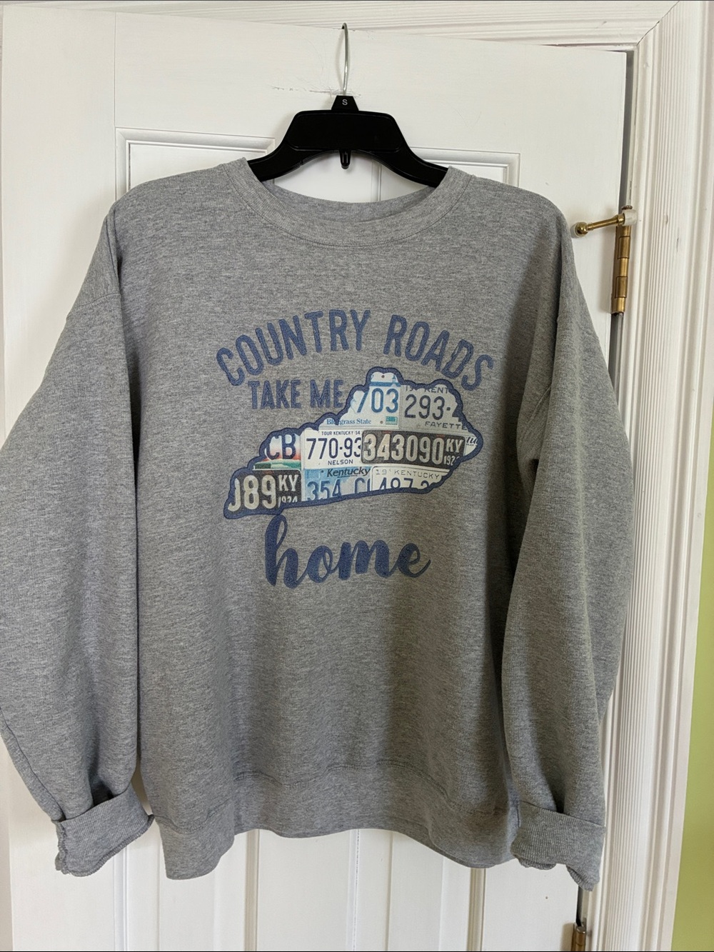 Hanes Grey Sweatshirt with Blue Graphic